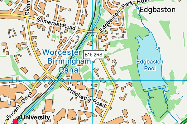 B15 2RS map - OS VectorMap District (Ordnance Survey)