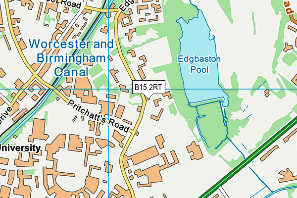 B15 2RT map - OS VectorMap District (Ordnance Survey)