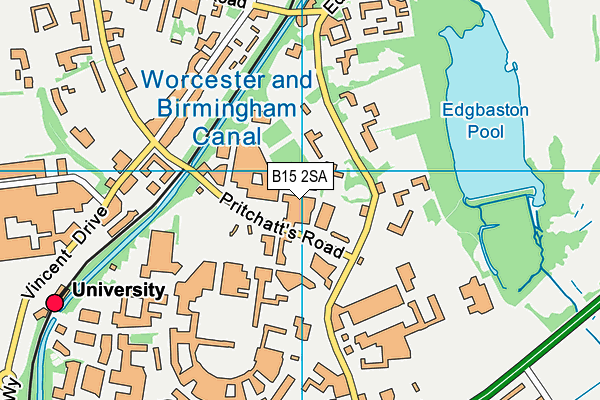 B15 2SA map - OS VectorMap District (Ordnance Survey)