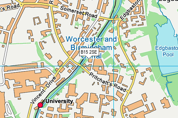 B15 2SE map - OS VectorMap District (Ordnance Survey)