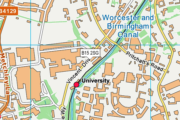 B15 2SG map - OS VectorMap District (Ordnance Survey)