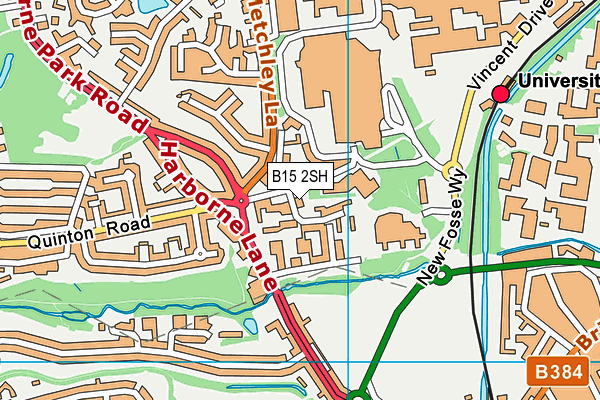 B15 2SH map - OS VectorMap District (Ordnance Survey)