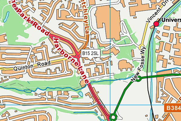 B15 2SL map - OS VectorMap District (Ordnance Survey)