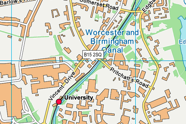 B15 2SQ map - OS VectorMap District (Ordnance Survey)