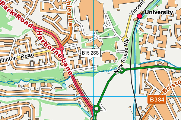 B15 2SS map - OS VectorMap District (Ordnance Survey)