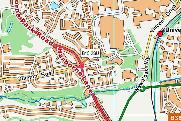 B15 2SU map - OS VectorMap District (Ordnance Survey)