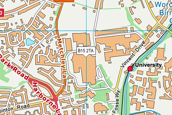 B15 2TA map - OS VectorMap District (Ordnance Survey)