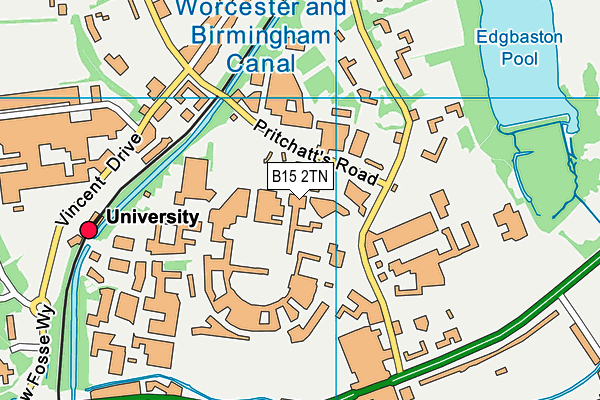 B15 2TN map - OS VectorMap District (Ordnance Survey)