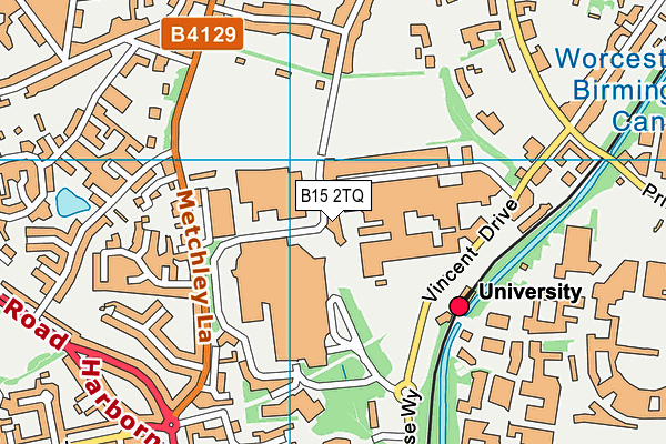 B15 2TQ map - OS VectorMap District (Ordnance Survey)