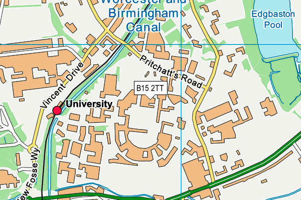 University Of Birmingham (360 Sport And Fitness Complex) (Closed) map (B15 2TT) - OS VectorMap District (Ordnance Survey)