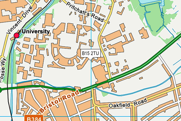 B15 2TU map - OS VectorMap District (Ordnance Survey)