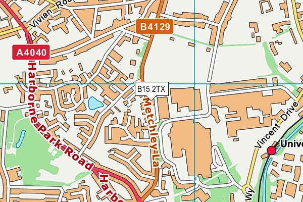 B15 2TX map - OS VectorMap District (Ordnance Survey)