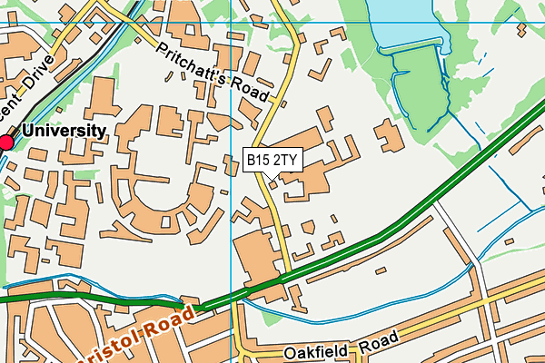 B15 2TY map - OS VectorMap District (Ordnance Survey)