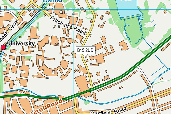 B15 2UD map - OS VectorMap District (Ordnance Survey)