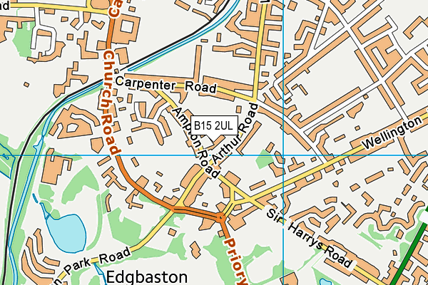 B15 2UL map - OS VectorMap District (Ordnance Survey)