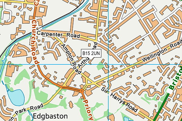 B15 2UN map - OS VectorMap District (Ordnance Survey)