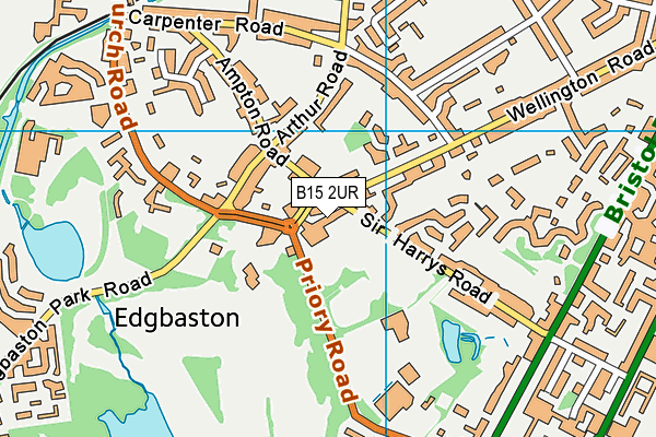 The Priory School (Edgbaston) map (B15 2UR) - OS VectorMap District (Ordnance Survey)