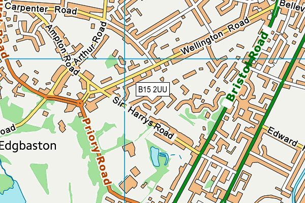 B15 2UU map - OS VectorMap District (Ordnance Survey)