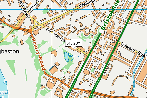 B15 2UY map - OS VectorMap District (Ordnance Survey)