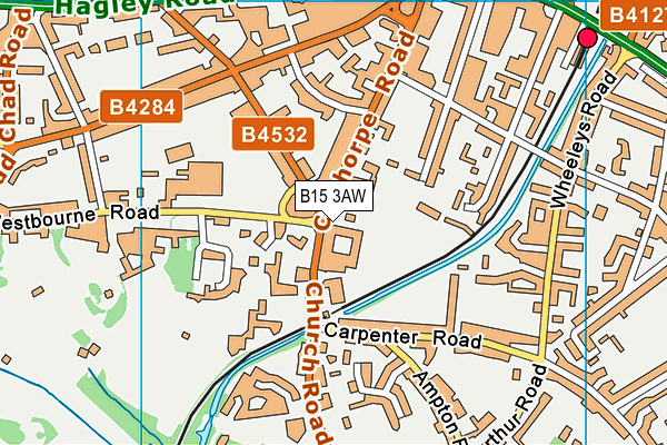 B15 3AW map - OS VectorMap District (Ordnance Survey)
