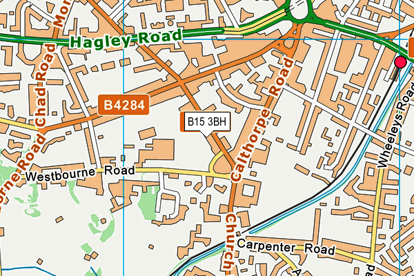 B15 3BH map - OS VectorMap District (Ordnance Survey)