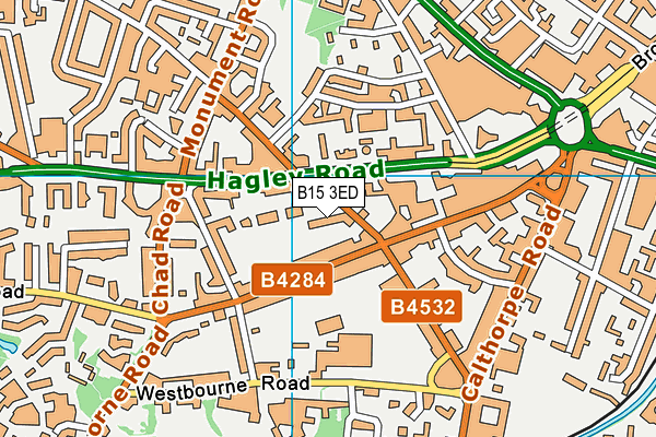 B15 3ED map - OS VectorMap District (Ordnance Survey)