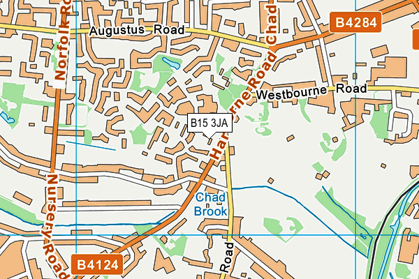B15 3JA map - OS VectorMap District (Ordnance Survey)