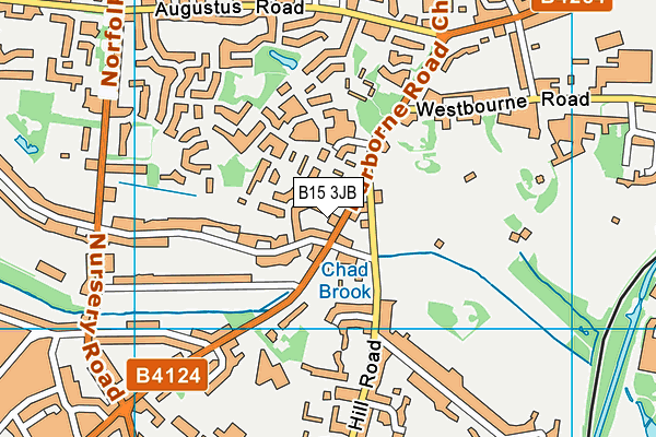 B15 3JB map - OS VectorMap District (Ordnance Survey)