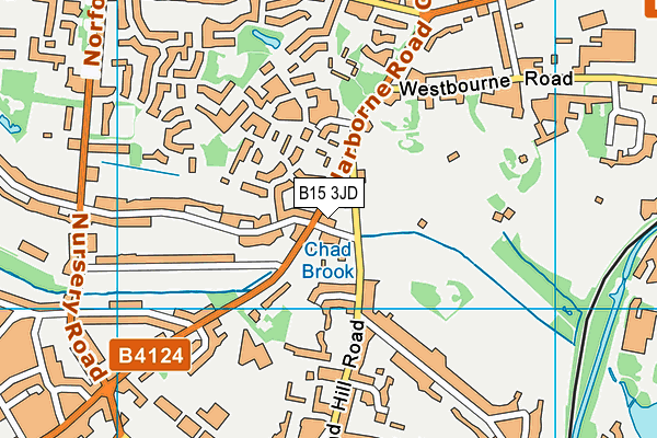 B15 3JD map - OS VectorMap District (Ordnance Survey)