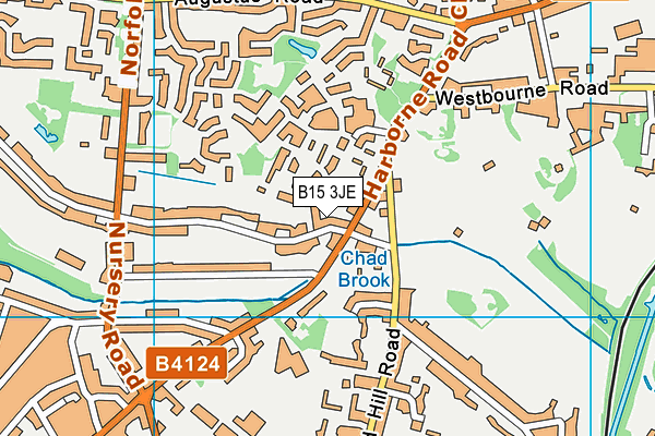 B15 3JE map - OS VectorMap District (Ordnance Survey)