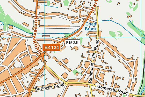B15 3JL map - OS VectorMap District (Ordnance Survey)