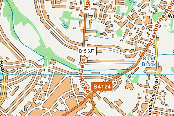 B15 3JT map - OS VectorMap District (Ordnance Survey)