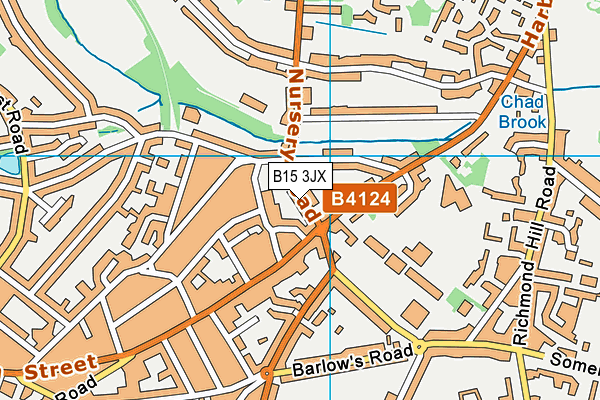 B15 3JX map - OS VectorMap District (Ordnance Survey)