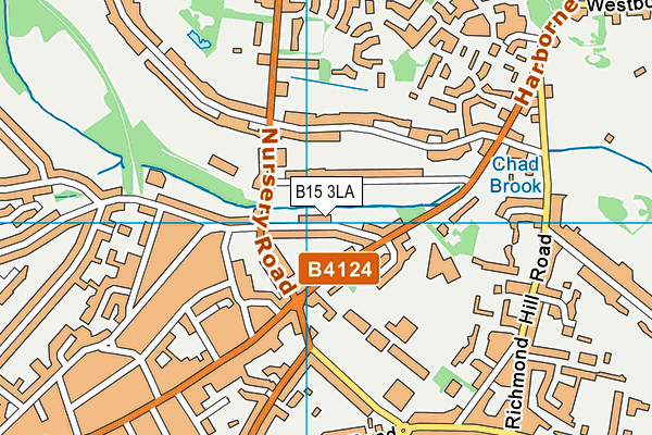 B15 3LA map - OS VectorMap District (Ordnance Survey)