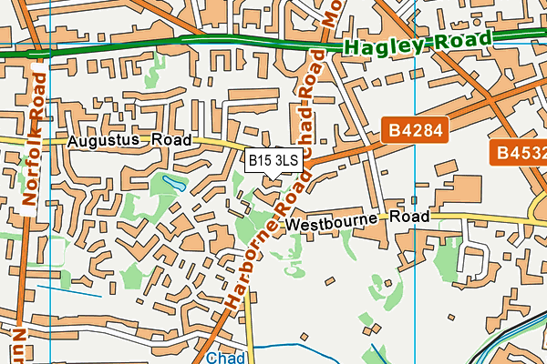 B15 3LS map - OS VectorMap District (Ordnance Survey)