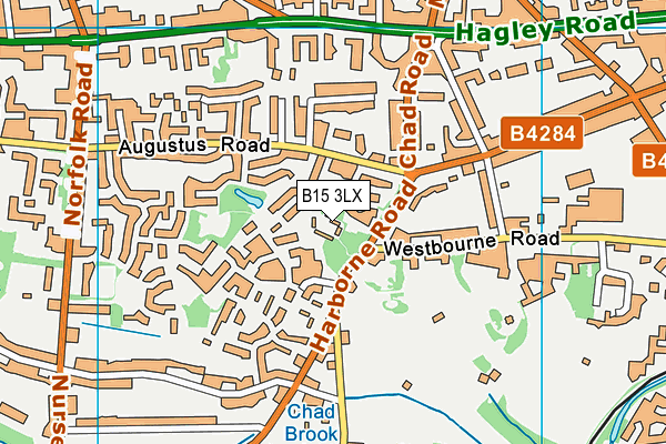 B15 3LX map - OS VectorMap District (Ordnance Survey)