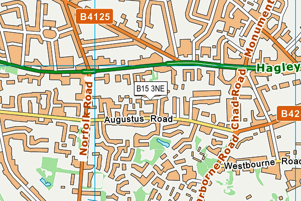 B15 3NE map - OS VectorMap District (Ordnance Survey)