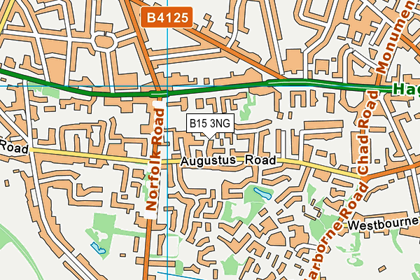 B15 3NG map - OS VectorMap District (Ordnance Survey)