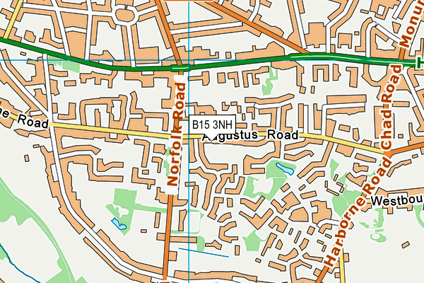 B15 3NH map - OS VectorMap District (Ordnance Survey)