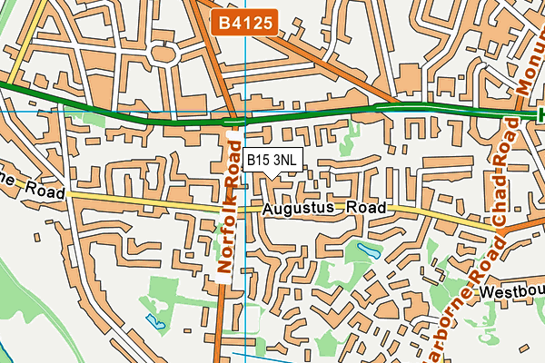 B15 3NL map - OS VectorMap District (Ordnance Survey)