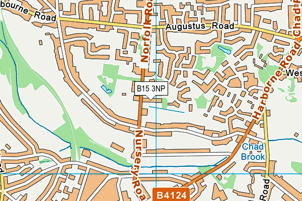 B15 3NP map - OS VectorMap District (Ordnance Survey)