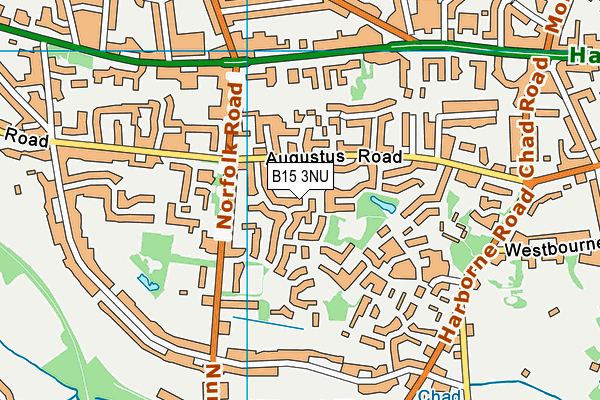 B15 3NU map - OS VectorMap District (Ordnance Survey)