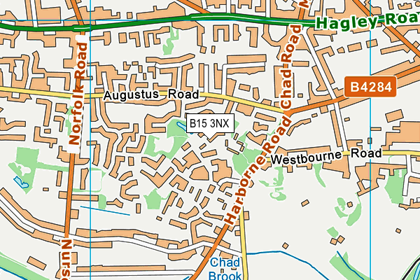 B15 3NX map - OS VectorMap District (Ordnance Survey)