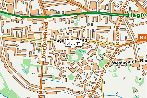B15 3NY map - OS VectorMap District (Ordnance Survey)