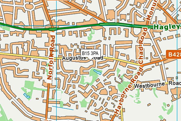 B15 3PA map - OS VectorMap District (Ordnance Survey)