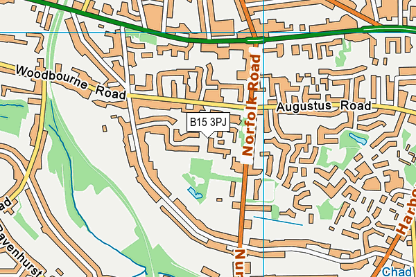 B15 3PJ map - OS VectorMap District (Ordnance Survey)
