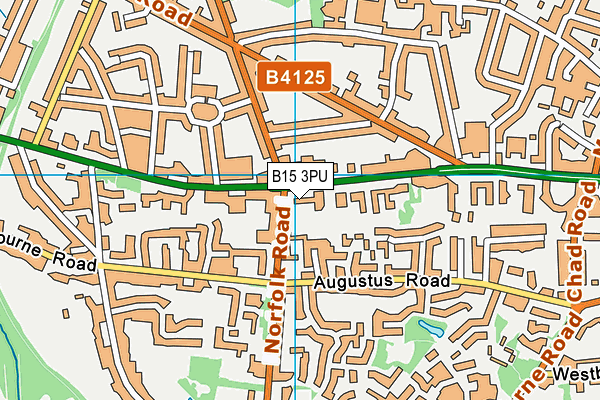 B15 3PU map - OS VectorMap District (Ordnance Survey)