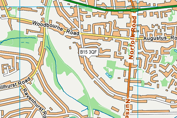 B15 3QF map - OS VectorMap District (Ordnance Survey)
