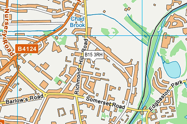 B15 3RH map - OS VectorMap District (Ordnance Survey)