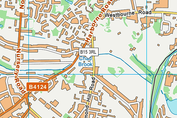 B15 3RL map - OS VectorMap District (Ordnance Survey)